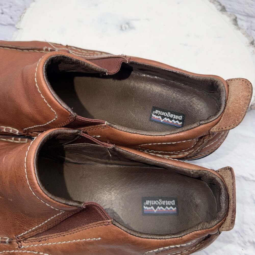 Patagonia Mens Cardon Skywalk Slip-On Size 14 Brown Leather Loafers Shoes - Picture 10 of 11